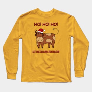 Merry christmas gifts. Gift idea for a loved one. Exclusive present, Happy New Year greeting. Zodiac bull christmas. Long Sleeve T-Shirt